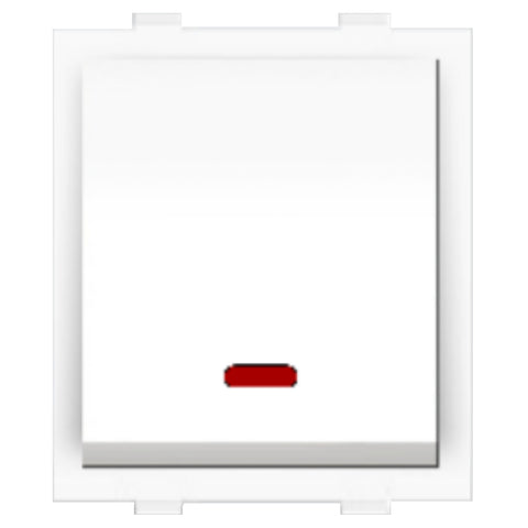 Fybros Wood-em Modular One Way Switch With Indicator Two Module 10Amp White W10008 