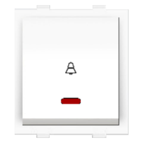 Fybros Wood-em Modular Bell Push Switch With Indicator Two Module 10Amp White W10010 
