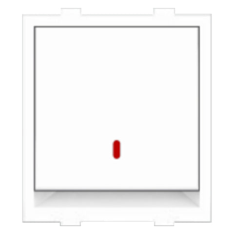 Fybros Wood-em Modular One Way Switch With Indicator Two Module 10Amp White W90007 