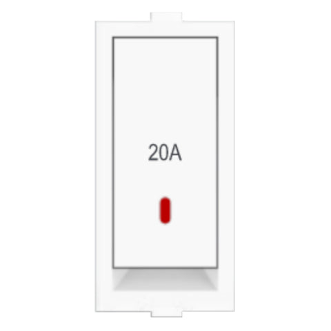Fybros Wood-em Modular One Way Switch With Indicator One Module 20Amp White W90011 