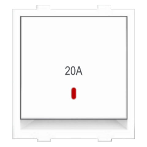 Fybros Wood-em Modular One Way Switch With Indicator Two Module 20Amp White W90014 
