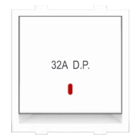 Fybros Wood-em Modular One Way DP Switch With Indicator Two Module 32Amp White W90015 