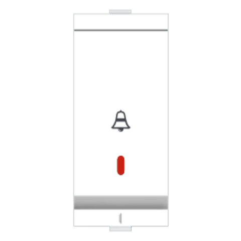 Fybros Wood-em Modular Bell Push Switch With Indicator One Module 10Amp White W80005 