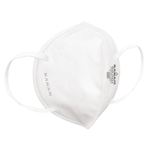 Karam Disposable Face Mask With Ear Loops Flat Fold White RF02