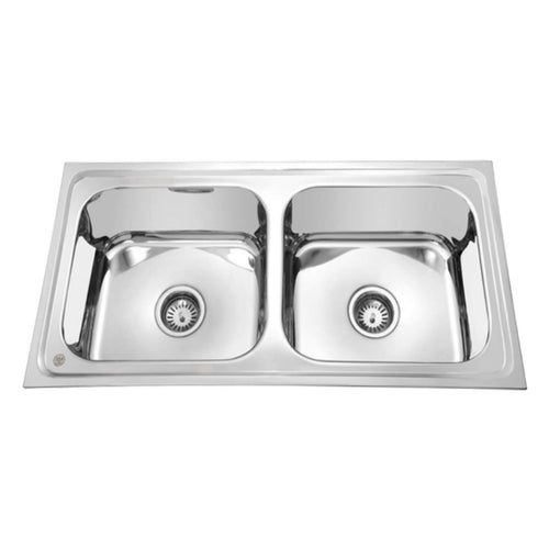 Parryware Eco Double Bowl Sink Folded Edge Gloss Finish C857081 
