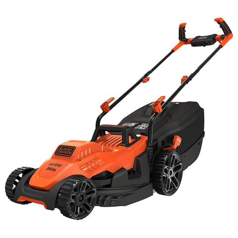 Black & Decker Lawn Mower With Ergonomic Handle Design 34cm 1400W BEMW461BH 