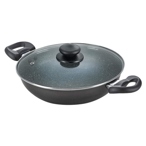 Prestige Omega Deluxe Granite Cookware Kadai 260mm with Glass Lid 36311 