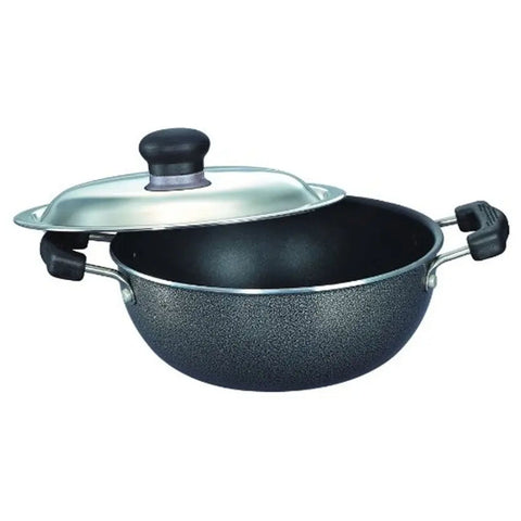 Prestige Omega Select Plus Flat Base Kadai 250 mm With Stainless Steel Lid 30729 