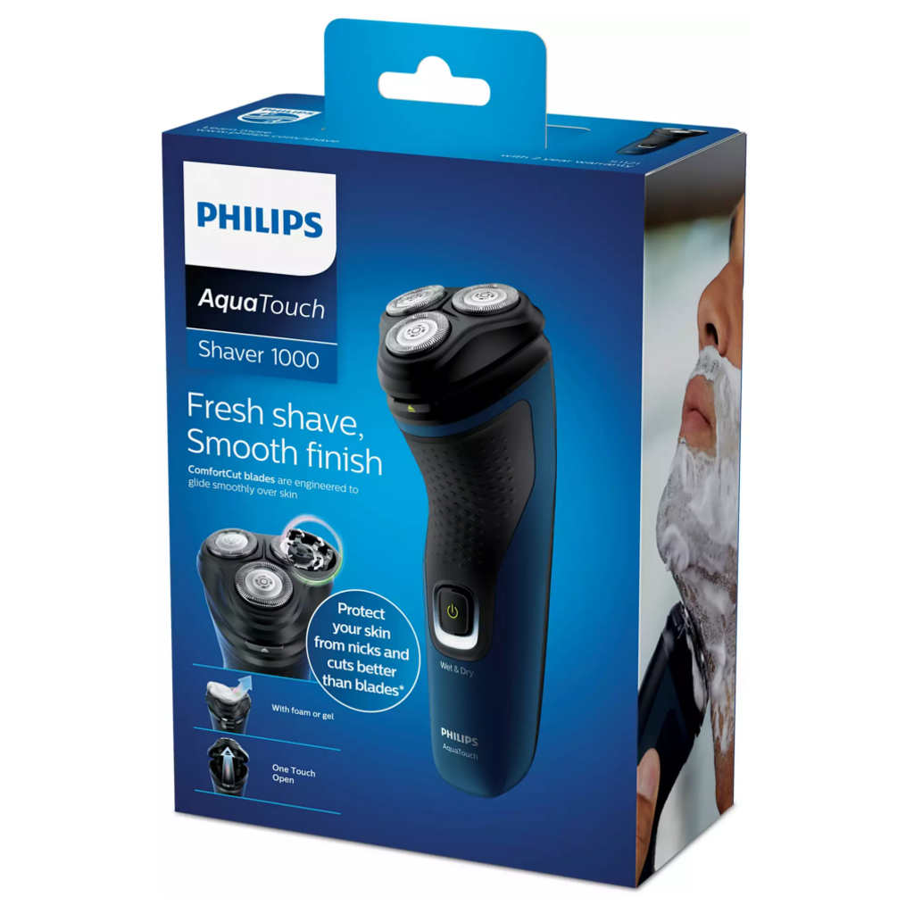 Philips Electric Shaver Wet Or Dry Blue Malibu S1121/45
