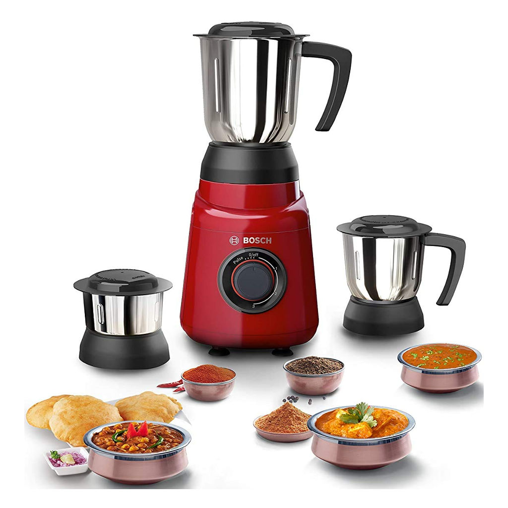 Bosch TrueMixx Joy 3 Jars Mixer Grinder 500W Red MGM2133RIN