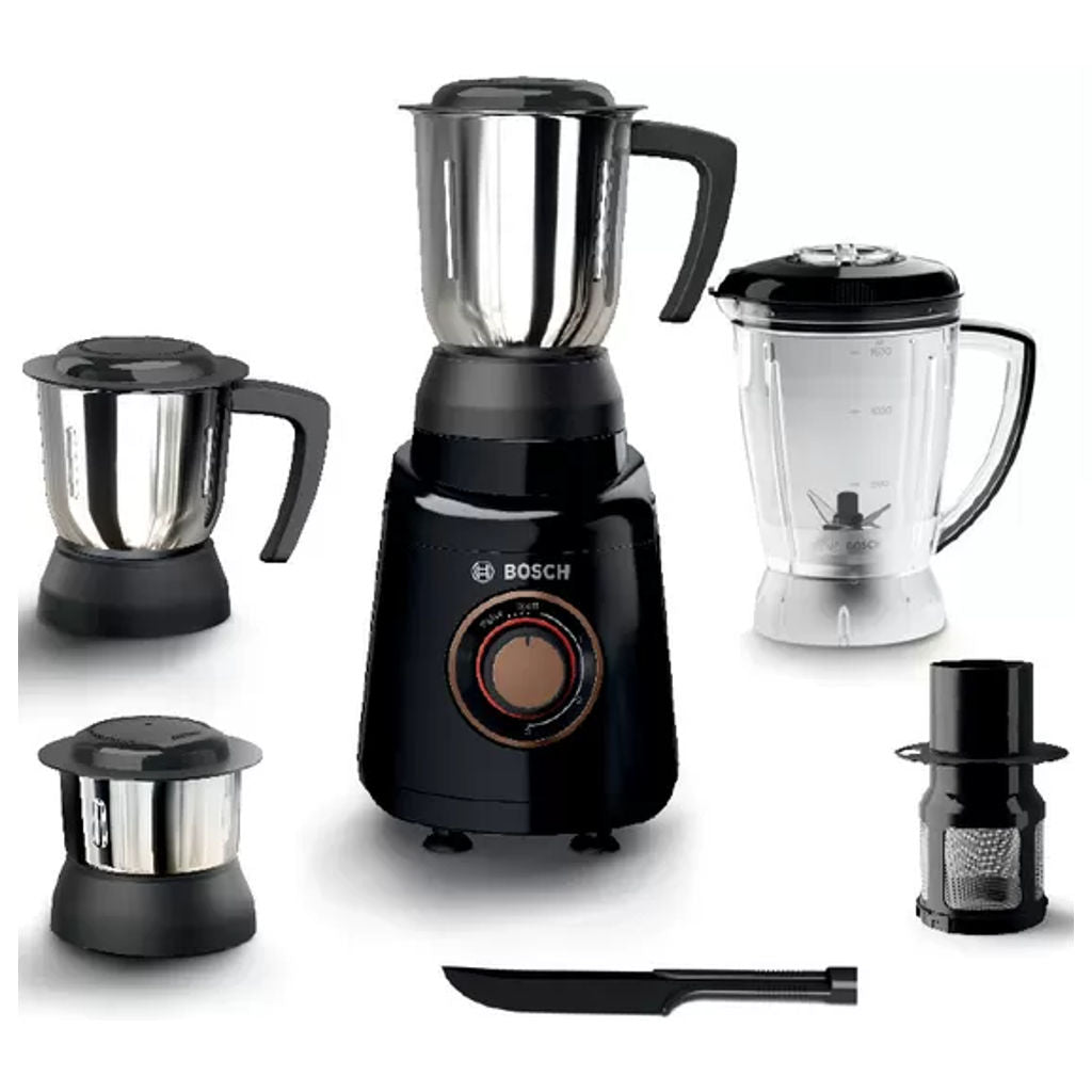 Bosch TrueMixx Radiance 4 Jars Mixer Grinder 600W Black MGM4344BIN