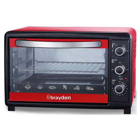 Brayden Krispo Electric Oven Toaster Griller 23 Litre With Evov Bake Technology Peach Red 