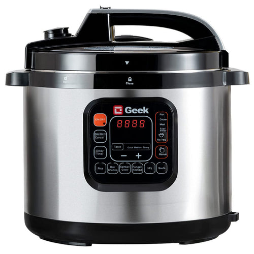 Geek Robocook Zeta Electric Pressure Cooker With Stainless Steel Pot 8 Litre Black 