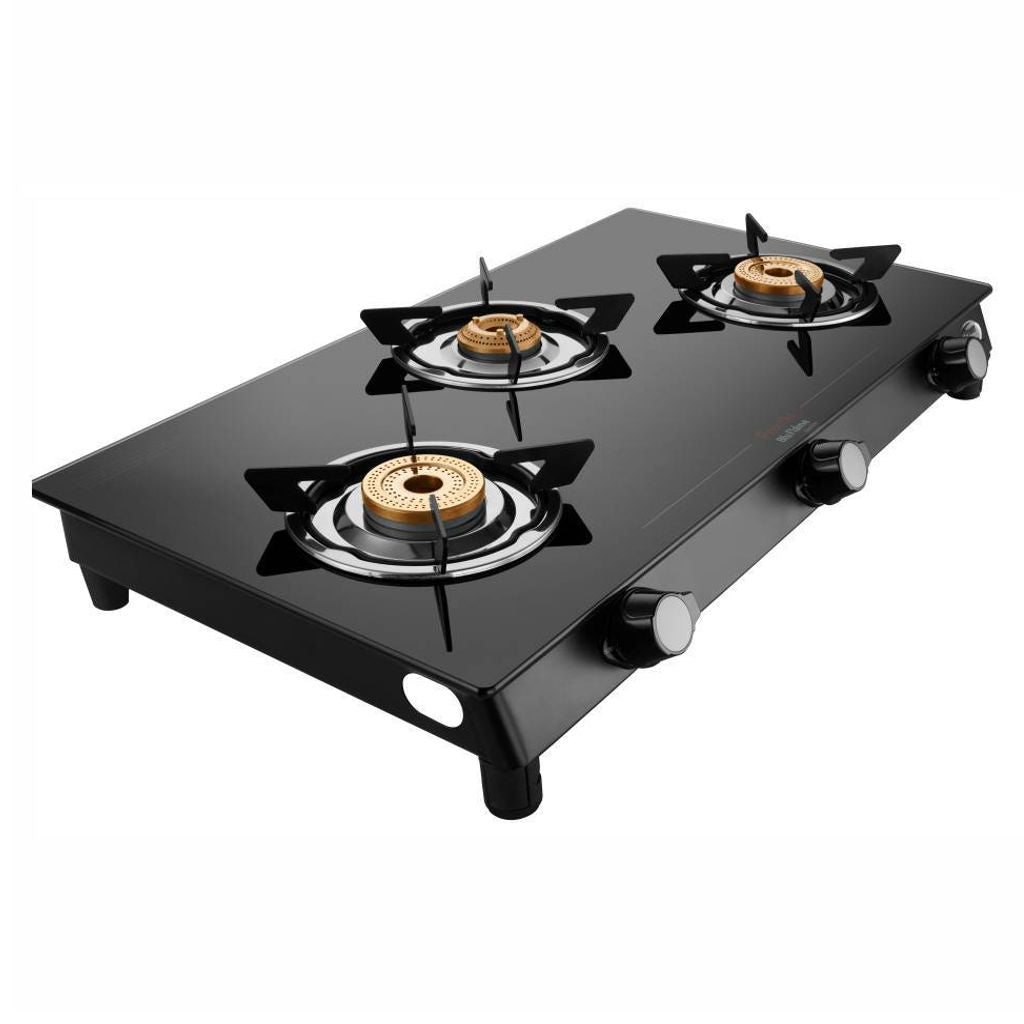 Preethi Sparkle Power Duo Glass Top Gas Stove 3 Burner GTS403