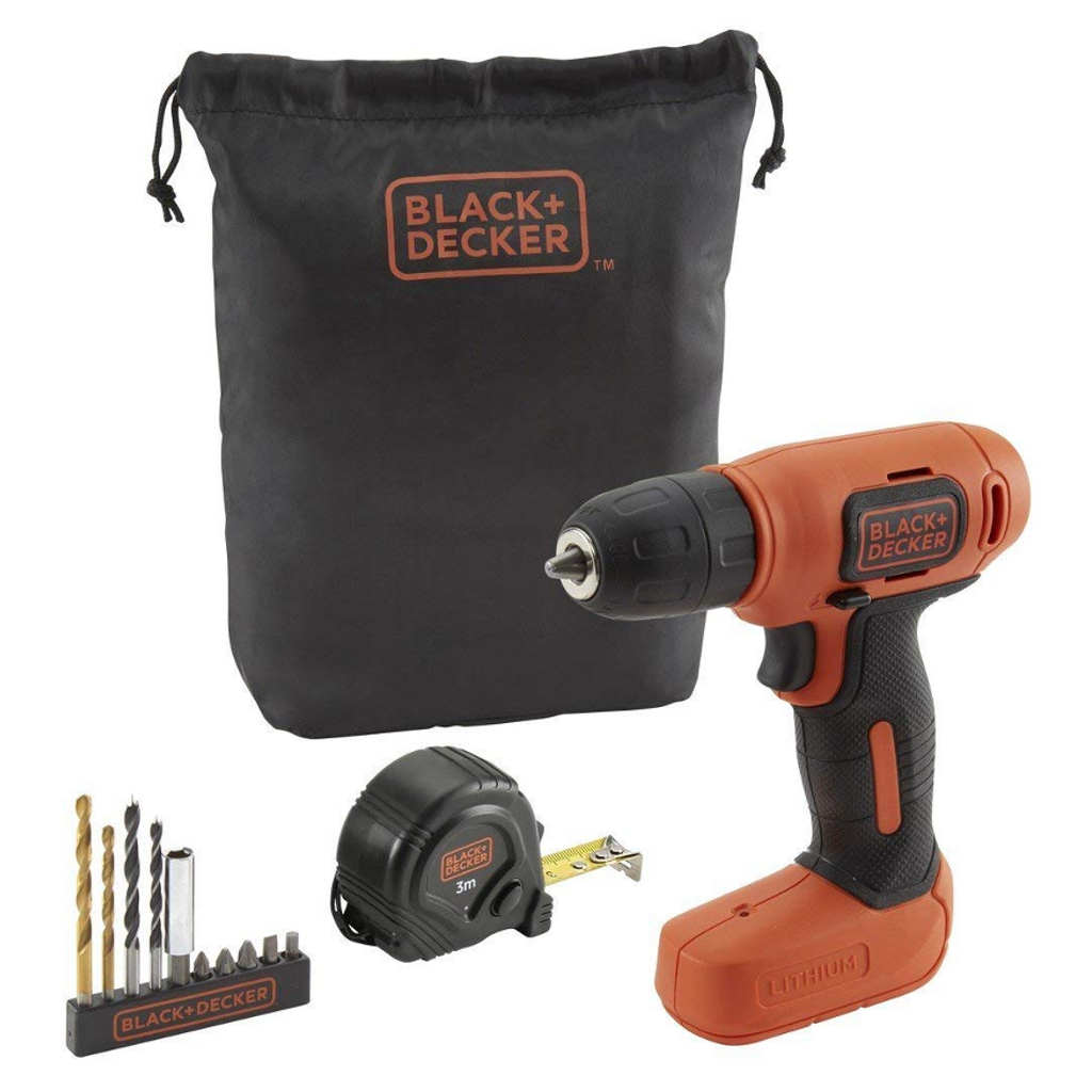 Black & Decker Li-Ion Cordless Drill Driver Kit 7.2V BDCD8GPA