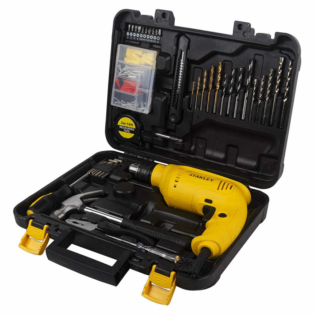 Stanley Hammer Drill Kit With 120 Pieces 10mm 550W SDH550KP