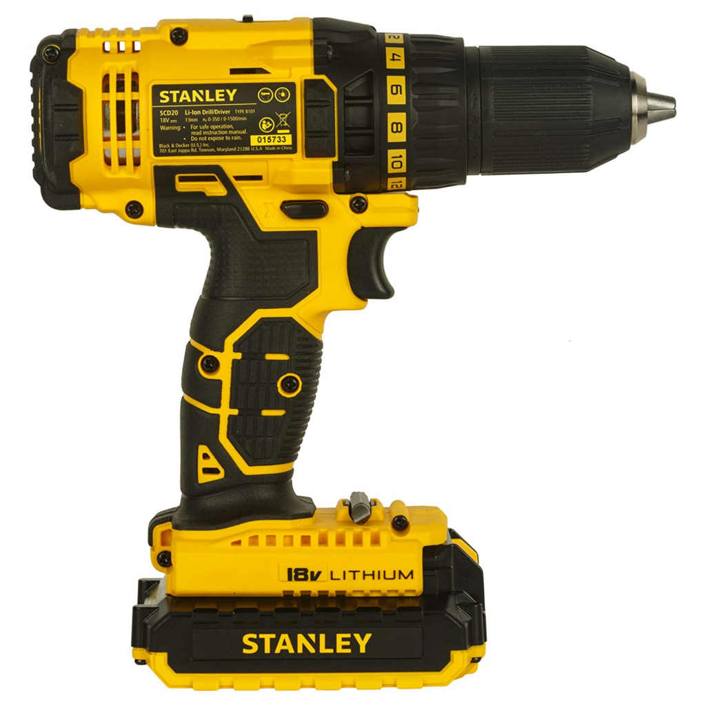 Stanley Cordless Drill Driver 18V 1.3Ah SCD20C2K