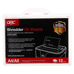 GBC Shredder Oil Sheets A5 (Pack of 12) G2101948 