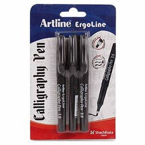 Artline Ergoline Calligraphy Pen Set Of 3 Black 