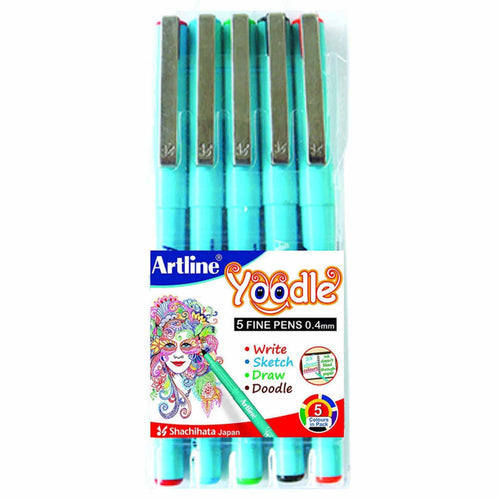 Artline Yoodle Fine Pen Assorted Blister Pack Of 5 