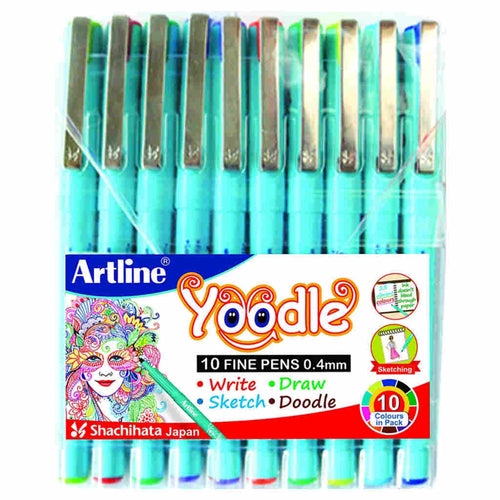 Artline Yoodle Fine Pen Assorted Blister Pack Of 10 