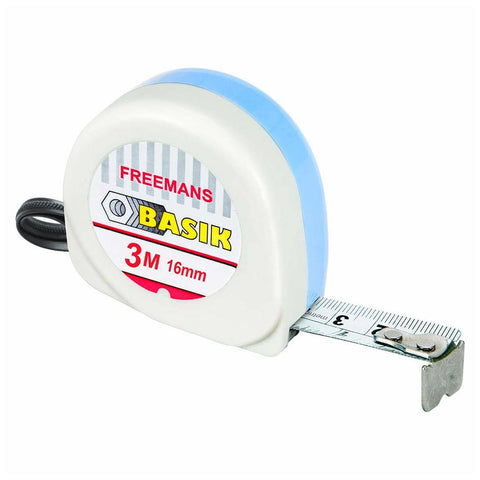 Freemans Basik Measuring Steel Tape With Belt Clip BKC316 