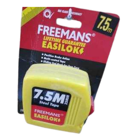 Freemans Easilok Measuring Steel Tape With Belt Clip ELC7525 