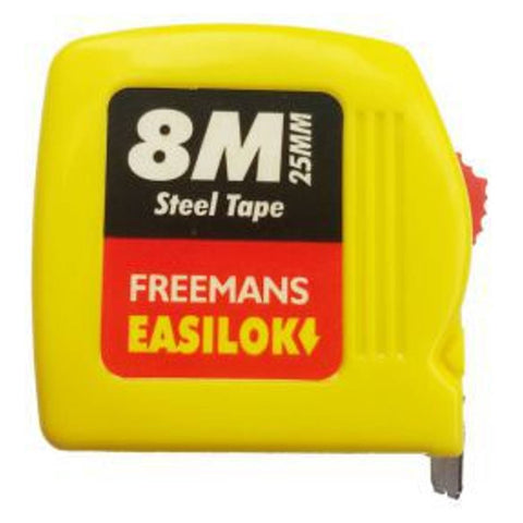 Freemans Easilok Measuring Steel Tape With Belt Clip ELC825 