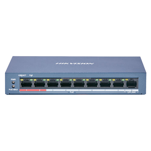 Hikvision 8 Port PoE Switch 1-RJ45 Uplink 10/100 Mbps DS-3E0109P-E/M 