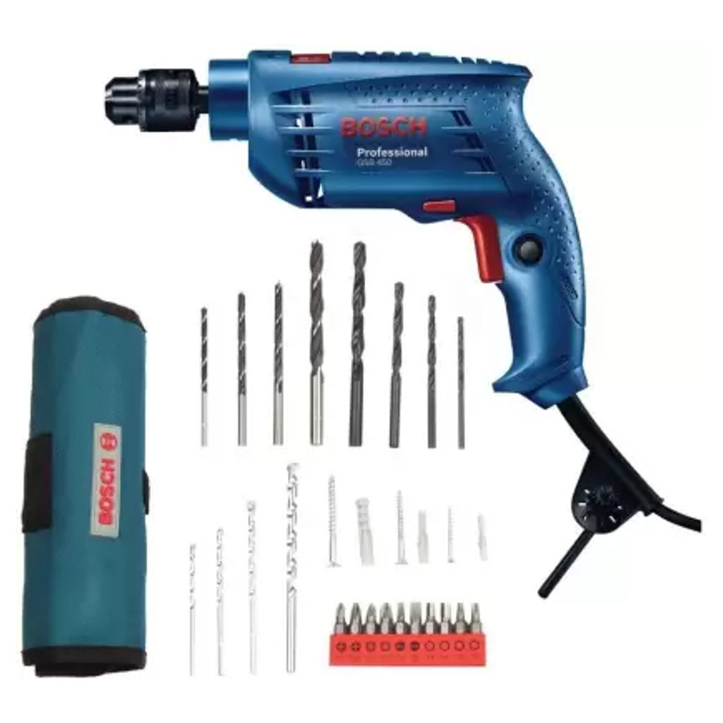 Bosch Pistol Grip Drill With Wrap Set 450W GSB 450