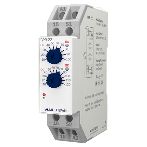 Multispan Current Protection Relay Din Type Single Phase CPR-22 