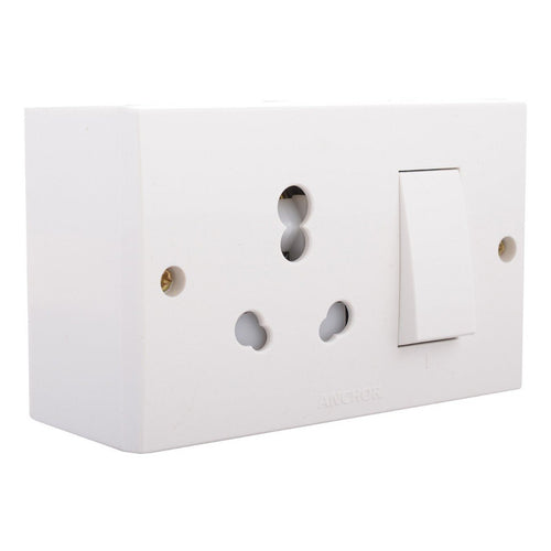 Anchor Penta PC 20A & 10A Combined Universal Switch Socket White 