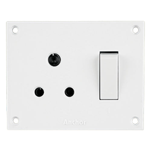 Anchor Penta Urea 6A Combinational Deluxe Switch Socket White 