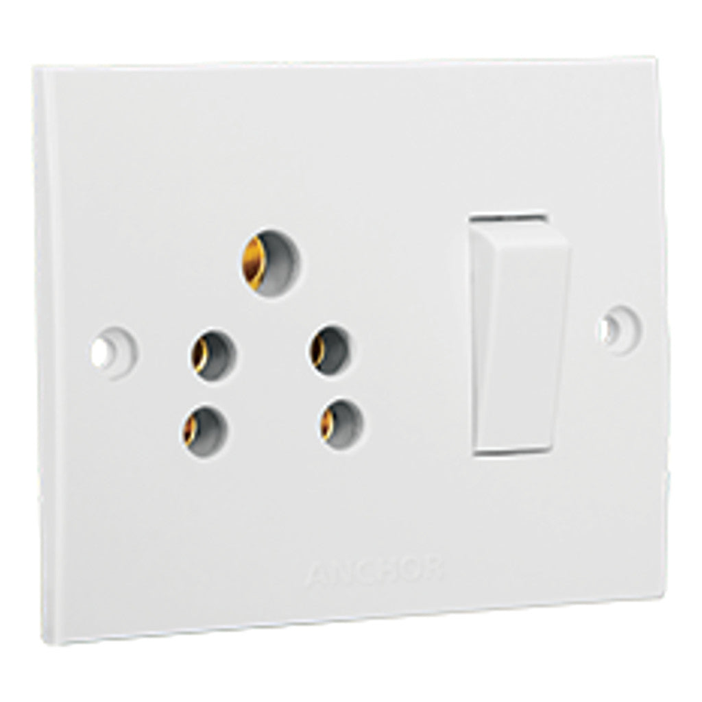 Anchor Penta Urea 6A Combinational Deluxe Switch Socket White