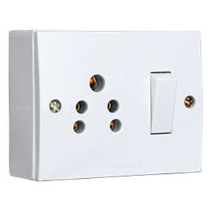 Anchor Penta Urea 6A Combinational Deluxe Switch Socket With Box White 