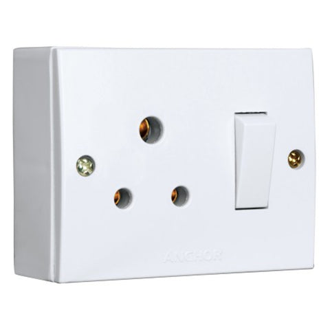 Anchor Penta Urea 6A Combinational Deluxe Switch Socket With Box White