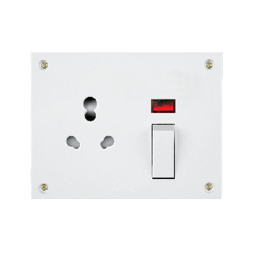 Anchor Penta Urea Capton Series 6A/16A Switch Socket Combined With Neon
Indicator White 38794 