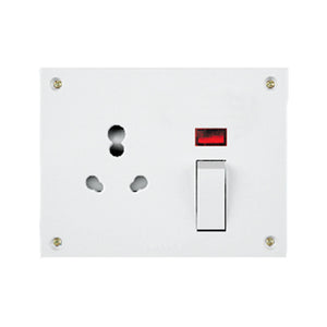 Anchor Penta Urea Capton Series 6A/16A Switch Socket Combined With Neon
Indicator White 38794 