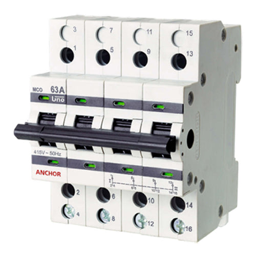 Anchor UNO MCB Changeover Switch 4 Poles 