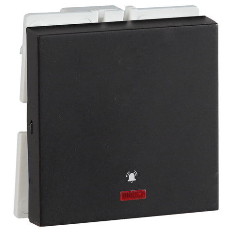 Crabtree Signia 10A Mega Bell Push Switch With Indicator 2M Grey ACWMBIG101 