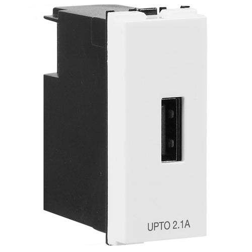 Crabtree Signia USB Charger 1M 1M Upto 2.1A White ACWKGXW002 