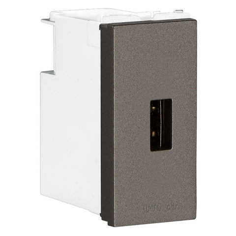 Crabtree Signia USB Charger 1M Upto 2.1A Grey ACWKGXG002 