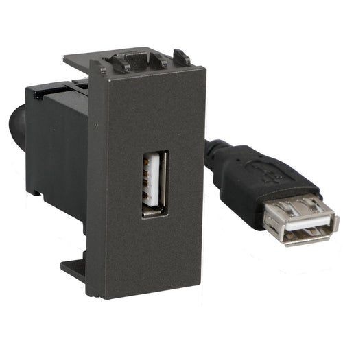 Crabtree Signia USB Socket For Data Transmission Grey ACWGGXG001 