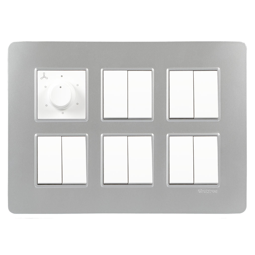 Crabtree Signia Modular Combined Front Plates Silver 1-16Module