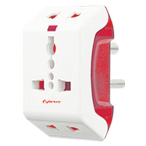 Fybros Zine Oreo 3 Pin Travel Universal Multi Plug With Surge Protector & Indicator V 3021 