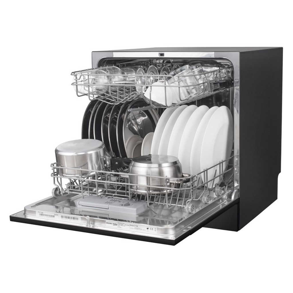 Voltas Beko 8 PS Portable Countertop Dishwasher Black DT8B