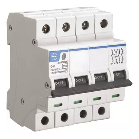 L&T [ Lauritz Knudsen ] Miniature Circuit Breaker C Curve Four Pole 6A-63A