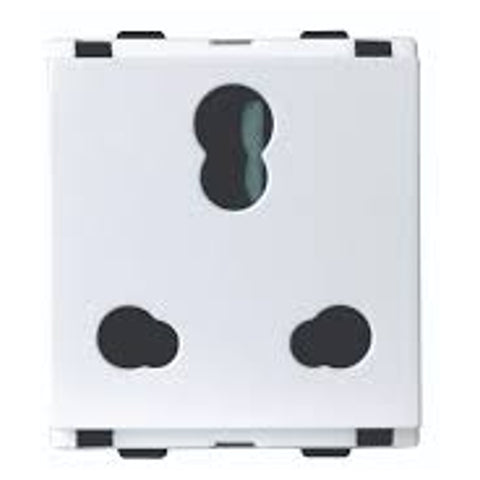 L&T Englaze Power Socket 6A/16A 3Pin Combi With IS 2M Snow White CB92302CW16 