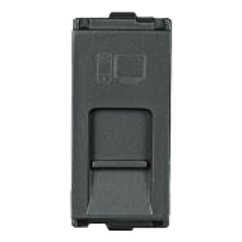 L&T Englaze RJ 45 Cat 6 Socket With Shutter 1M Mountain Grey CB92201TM45 