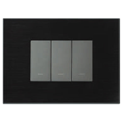 L&T Englaze Metal(AluminIum) Cover Plate Without Grid Frame Shadow Black 1-18Module 